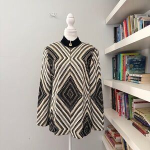 St. John By Marie Gray Black and Gold Knit Cardigan sz Medium
